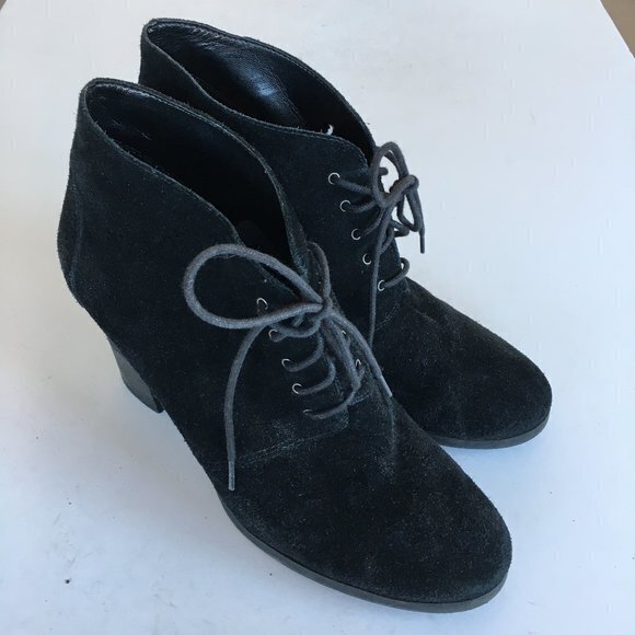 Franco Sarto ‘Wenda’ Black Soft Suede Leather Lace-Up Ankle Booties Womens Sz 10 - Picture 3 of 8